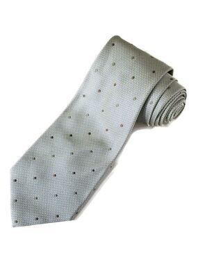 Borrelli Napoli Mens Luxury 7 Fold Gray Yellow Silk Made in Italy Neck Tie